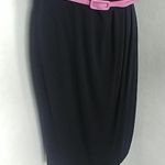 Suzi Chin  Belted Navy Sleeveless Dress Photo 2