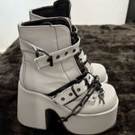 Demonia Pleaser  5" Chunky Heel  Lace Up Ankle Boots Women Shoes Camel 8 Photo 0