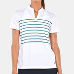 Nike NWT Womens White Dri-Fit Victory Stripe Short Sleeve Polo Shirt Top - Sz S Photo 0