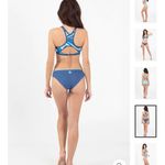 WAVE LIFE women small Aqua spray blue navy reversible bikini bottom solid beach Photo 1