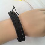 Genuine Leather Bracelet Black Photo 0