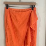 Anthropologie  Maeve Slim Ruffle Orange Wrap Skirt Photo 3