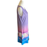 Purple Sleeveless Tropical Sunset Print Dress M Size M Photo 2