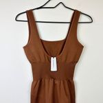 We Wore What  Ribbed Romper Brown Stretch Sleeveless Athleisure Pilates XS NWT Photo 6