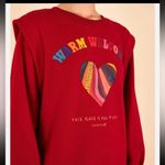 Farm Rio  Red Heart Graphic Sweatshirt Dress Warm Welcome Photo 3