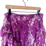 Urban Outfitters UO Tuli Ruffle Midi Skirt Purple Floral Women's Size M Photo 1