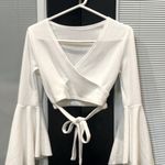 SheIn Flare long sleeve white crop top Good Condition Photo 2