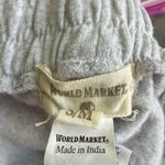 World Market Floral Embroidered Sweatpants Comfy‎ Lounge Joggers S/M Gray Photo 2