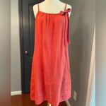 Burnt Orange Sleeveless Summer Italian Linen Dress Size M Photo 2