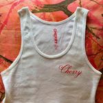 Cherry LA los angeles american classic tank white crop top red cursive logo Photo 7