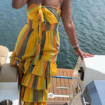 La Maison Talulah Strapless Imperial Midi Dress Size‎ XS Yellow Photo 0