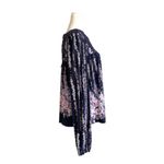 Living Doll Blue Pink Floral Lace Long Sleeve Boho Blouse Top Size Large NEW Photo 6