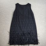 Ann Taylor Black Rhinestone Feather Hem Shift Dress 14 Party Cocktail Flapper Photo 1