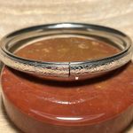 Sterling Silver Etched Floral 925  Bangle Photo 5