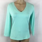 Cosabella  Lace Trim Blue Long Sleeve Top M NEW Photo 3