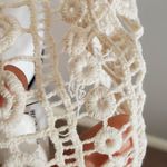 LC Lauren Conrad Cream Sleeveless Open Crochet Top L Photo 5