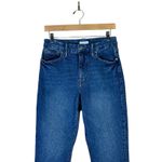 Good American  Good Classic Jeans Womens 6 Medium Wash High Rise Raw Hem Stretch Photo 3