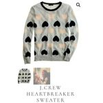 J.Crew Heartbreaker Sweater Womens Gray Heart Print Crew Neck Pullover XS Photo 1