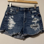 American Eagle  Outfitters Ripped Blue Jean Shorts Photo 0