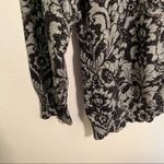 Top Knits Cardigan Sweater Silver Sparkle Black Paisley Size L Photo 3
