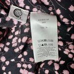 Ganni  Floral Print Wrap Midi Dress Pink Black Dainty Feminine Size 36/Small Photo 6