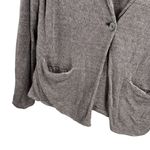 Eileen Fisher Gray Linen Knit Blazer Cardigan One Button Slip Pockets Size L Photo 2