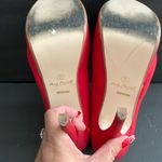 Anne Michelle Women’s Pumps Heels Shoes Ankle Strap Zipper Back Suede Red Sz 8.5 Photo 9