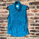 Old Navy  Teal Space Dye Fleece Lightweight Full Zip Vest Women's Size Medium Photo 1