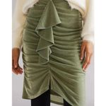 Anthropologie x Mare Mare Ruched Ruffled Mini Skirt Moss Photo 1