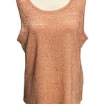 St. John Sport Tank Top Womens L Orange Knit Wool Blend Crochet Yacht Old Money Photo 0