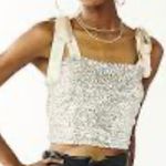 SO  Silver Sequin Top in Junior size Large. Photo 2