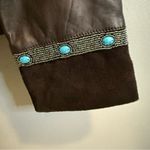 Cripple Creek Leather Suede Snap Down Western Style Shirt Black Size XL Photo 5