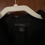 J.Crew Women's Ruffle-trim V-neck popover in clip dot Item AJ033 Black Size S Photo 3