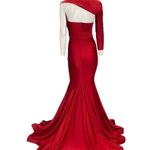 Issue New York One Shoulder Long Sleeve Mermaid Gown Red Size Small NWT Photo 1