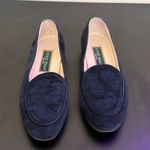 Cole Haan  Blue Suede Leather Embroidered Loafers Size 6‎ B Preppy Quiet Luxury Photo 13