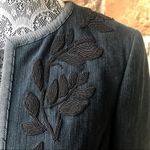 Worth Embroidered Floral Petite Denim Jacket Blue Size 12P Photo 11