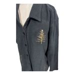 Glitterwear Granny Chic Ugly Christmas Tree Black Fleece Jacket Women's‎ XL Photo 5