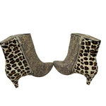 Matisse Moon Walkin‎ Boots Beige Cowhair Leopard Print Heeled Size 8 Brown Photo 5
