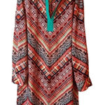 Antonio Melani  Boho Dress‎ Tunic Multicolor Chevron Print Long Sleeve Women's 12 Photo 0