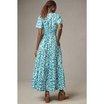 Anthropologie NWT Somerset Maxi in Blue Green Stripe Floral Cotton Tier Dress XL Photo 1