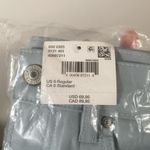 American Eagle NWT AE Vegan Leather Straight Leg Pants Super High Waisted Light Blue Size 8 Reg Photo 3