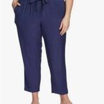 1. State Women's  Navy Elastic Waist Drawstring Linen‎ Pants A6 Photo 2