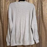 Aerie Light Gray White Textured Knit Oversized Lightweight Sweater XS Photo 1