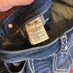 Miss Me DARK WASH COWGIRL RHINESTONE BLING STRETCH BOOT CUT JEANS Photo 4