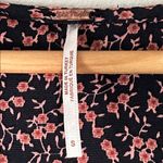 Free People Tunic Mini Dress Or Top Floral Tie Wrap Front Sz S Black Photo 1