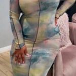 Blanc Clothing Tie Dye Mesh Exposed Seam Maxi Dress Photo 0