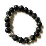 Young Living lava bead silver tone bracelet Black Photo 7