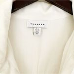 Topshop  White Button Down Tie-Front Shirt Size 8 Photo 2