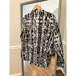 Calvin Klein Animal Print Button Down Blouse Large Photo 1