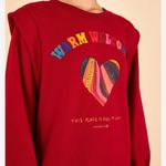 Anthropologie Farm Rio X  Warm Welcome Sweatdress Sweatshirt Dress Burgundy Red Photo 5